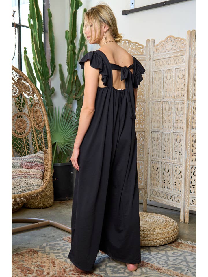 JADE BY JANE - Wholesale Jumpsuit - Women's - Ruffle Knit Maxi Jumpsuit KRJ8050-110