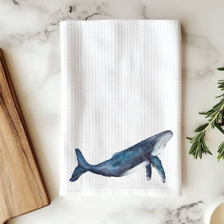 Blue Whale Kitchen Towel for wholesale by MerikaArt