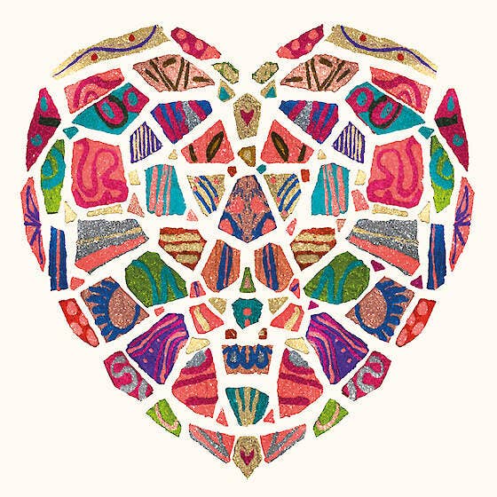 Pieced Piece Heart for wholesale by Paper Bird Publishing