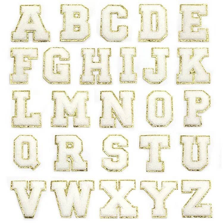 Rosie Posie Patches - Wholesale Patch - 3.12" White Chenille Varsity Letters0