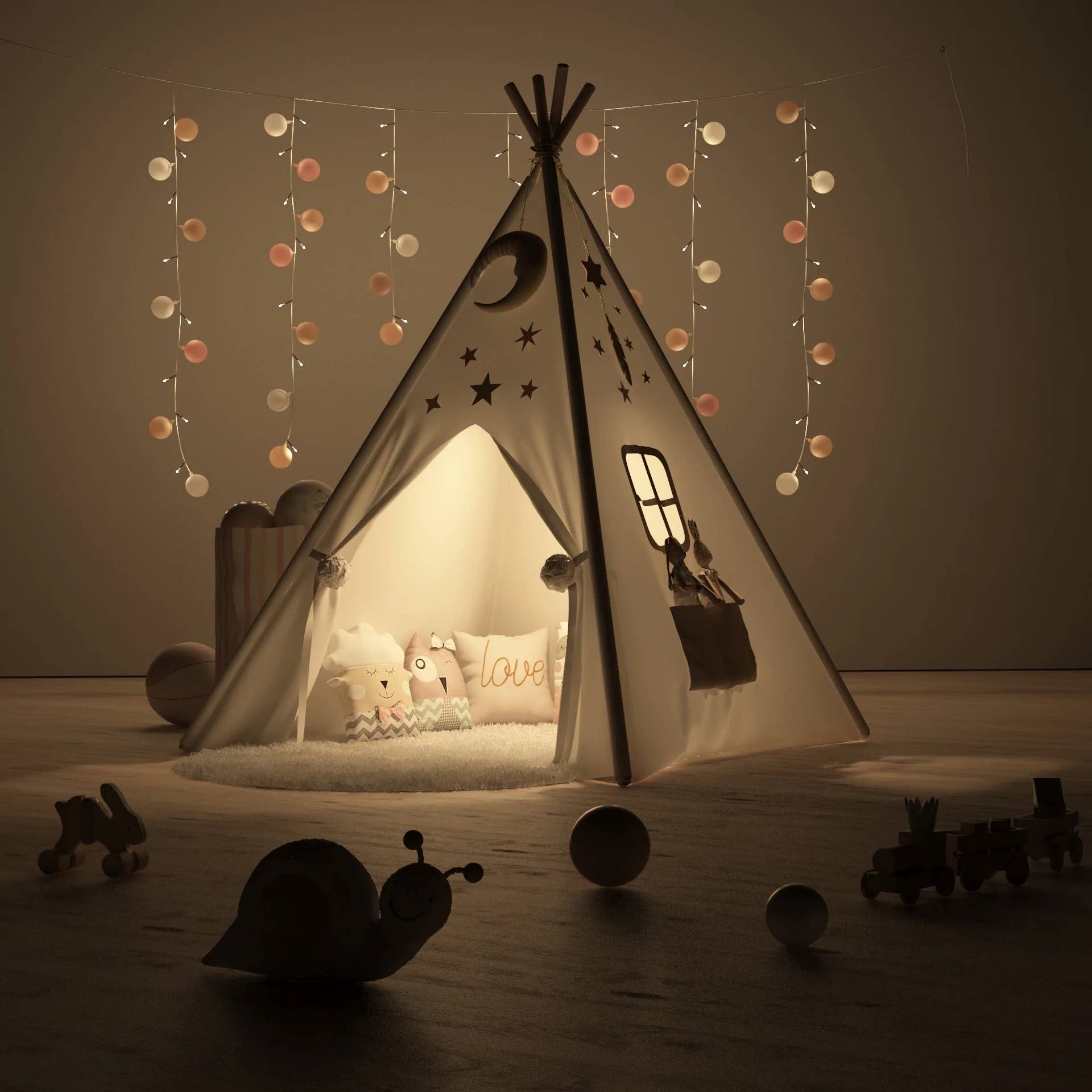 Forest Kids - Wholesale Tent - Kids - Nordic Kids Teepee Play Tent Made of 100% Cotton Canvas9
