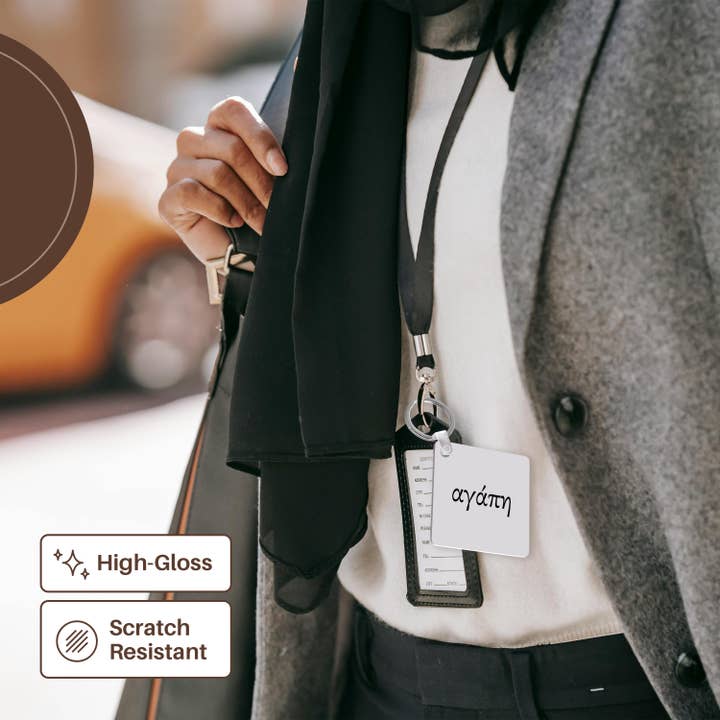 3dRose - Wholesale Keychain - Unisex - 3dRose, Agape, word for Love in Greek romantic world language, black text, Key Chain6