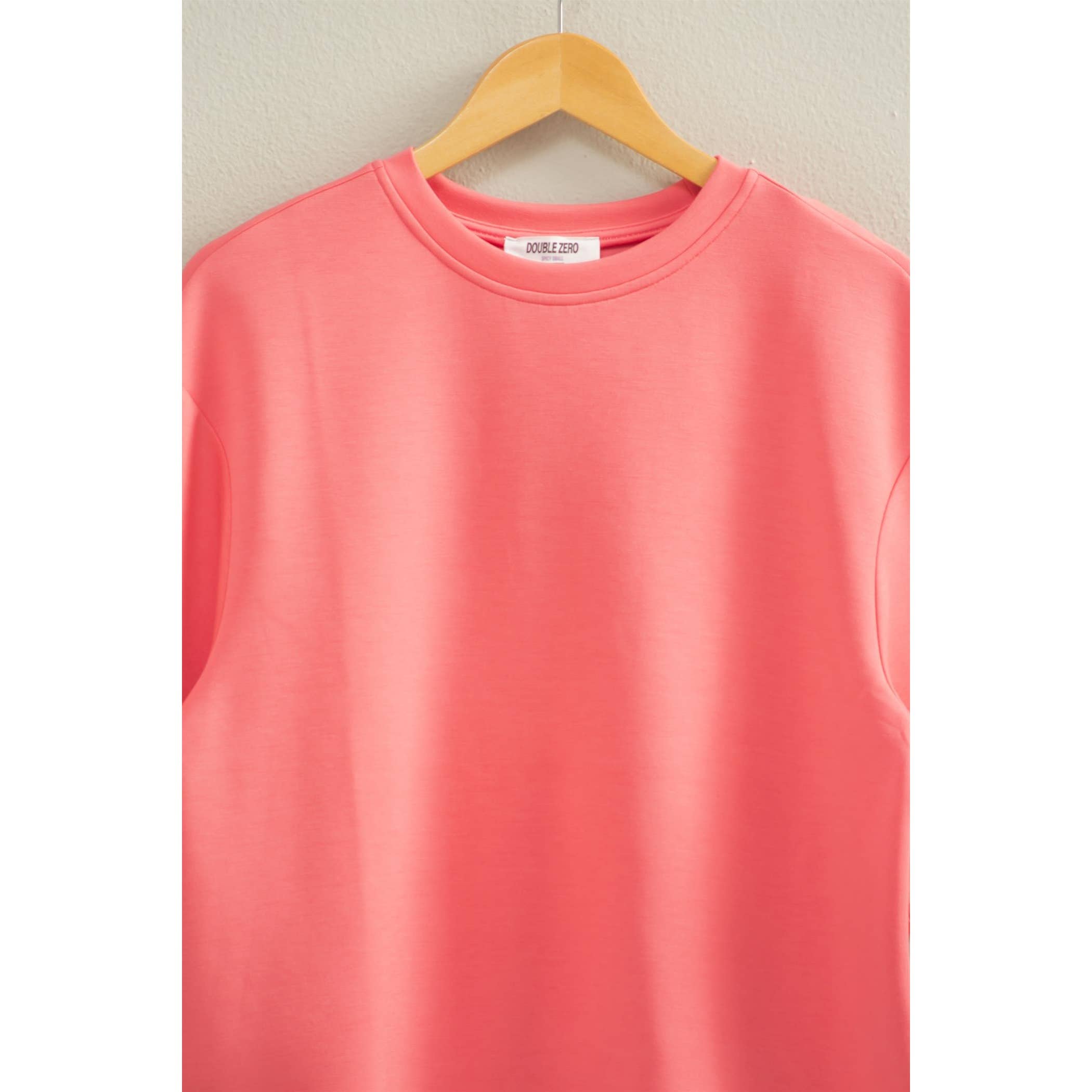 HYFVE - Wholesale Shirt - Women's - Double Knit Drop Shoulder Everyday Basic Top23