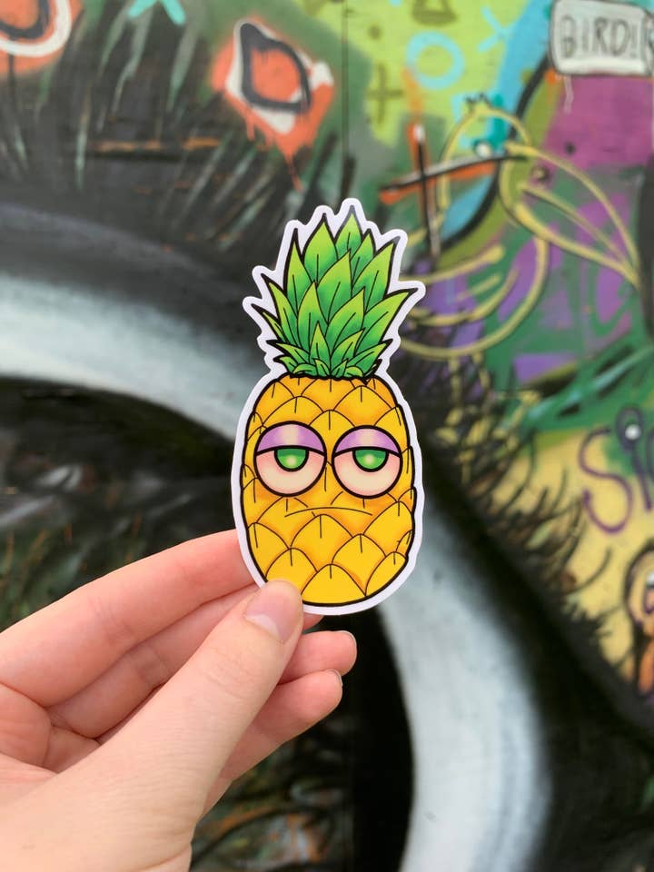 Stoned Pineapple Sticker for wholesale by GAAS Art