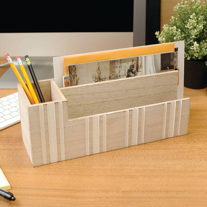 DesignStyles Home - Wholesale Desk Organizer - Becki Owens Paper, Pencil and Pen Organizer with Three Compartments1