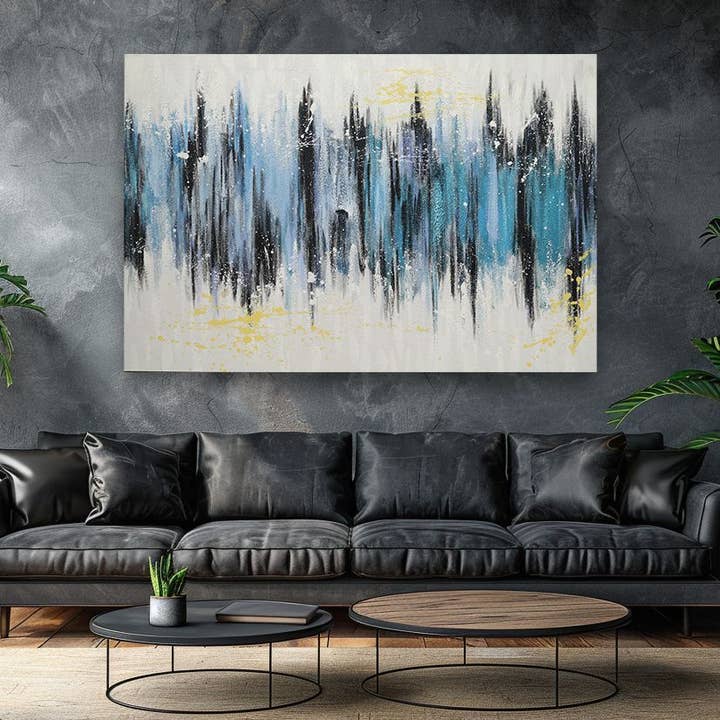 Cascade Large Hand-Painted Canvas Wall Art-47"X31" for wholesale by Aria Home