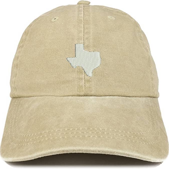Trendy Apparel Shop - Wholesale Baseball Cap - Unisex - Texas State Map Embroidered Washed Cotton Adjustable Cap8