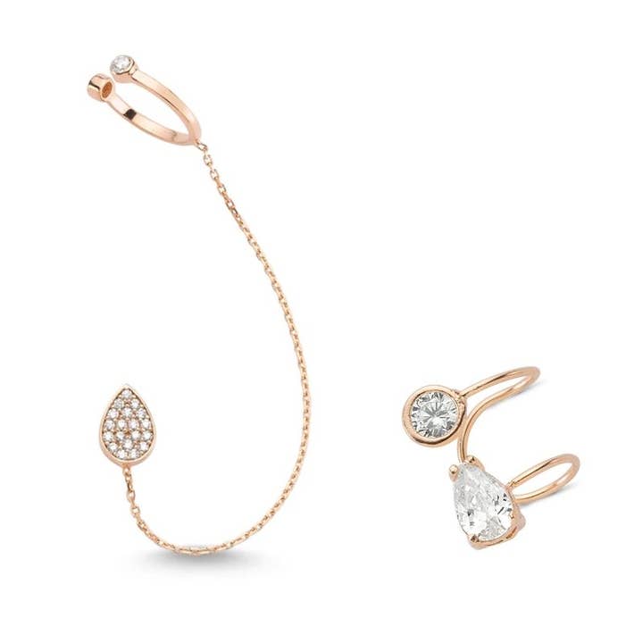 Stella Silver trädaren öra manschetter Örhängen Set för wholesale av Amorium