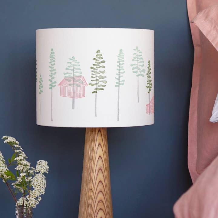 Trees and Cabin Table Lampshade for wholesale by Lume Lighting