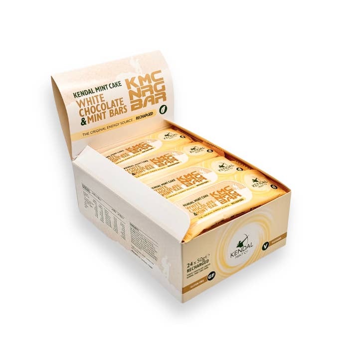Kendal Mint Co® - Wholesale Snack Bar - KMC Energy Bar: White Chocolate coated Mint Cake (50g)