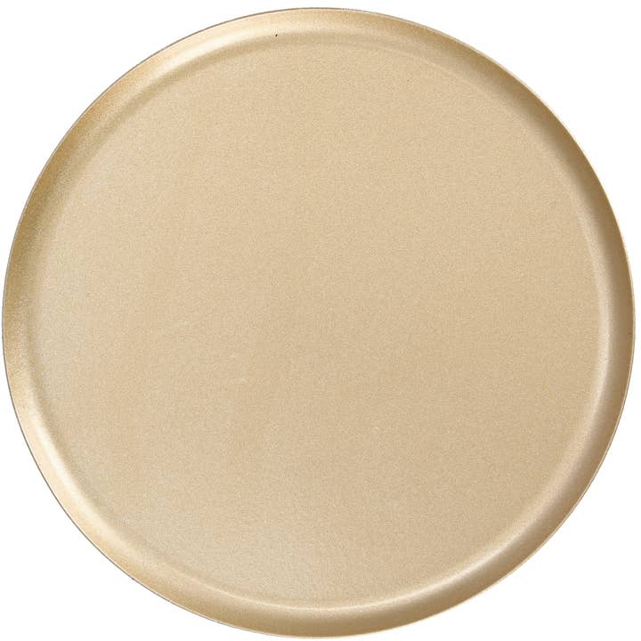 Prato de metal Basic, diâmetro 17 cm, altura 1,6 cm, dourado por atacado de Vosteen
