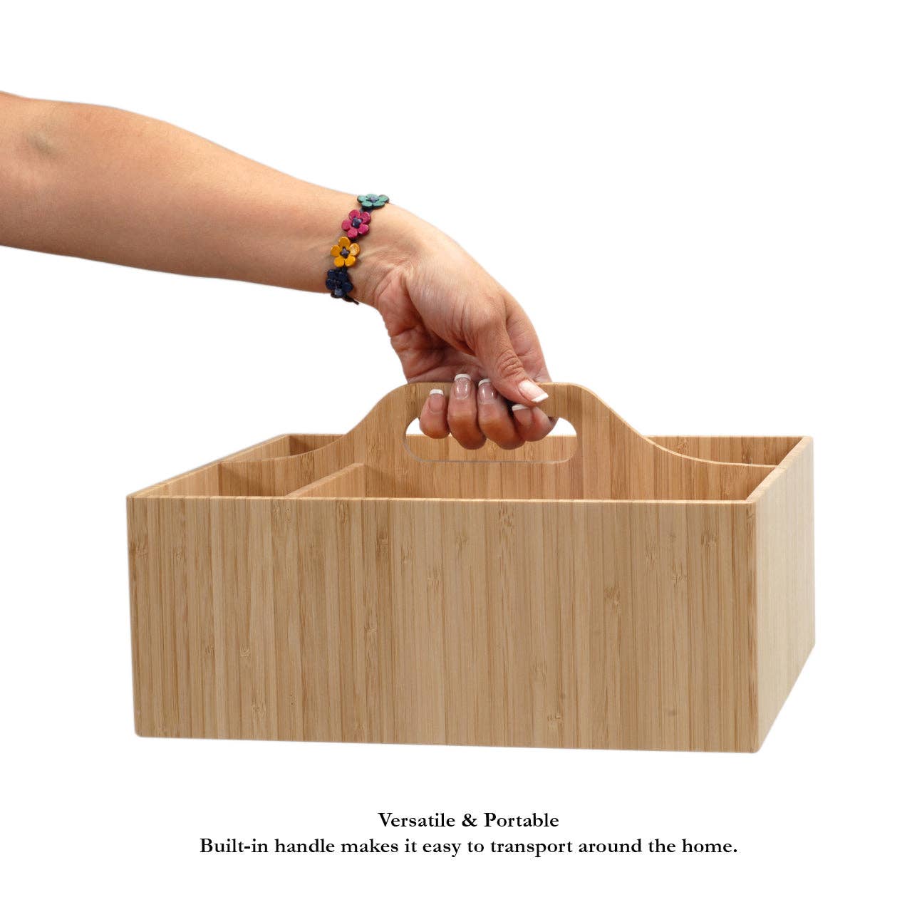 MobileVision – wholesale Kitchen storage/organiser – Bamboo Multi Purpose Caddy with Handle7