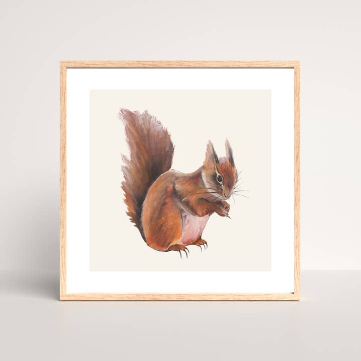 Red Squirrel fine art print for wholesale by Dollybirds Art