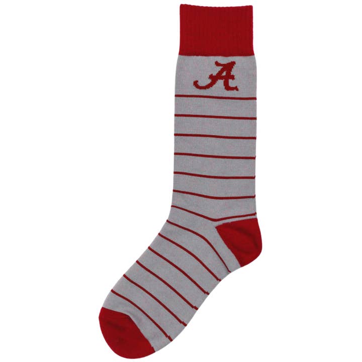 Alabama Crimson Tide Crimson Striped Dress Socks for wholesale by Donegal Bay