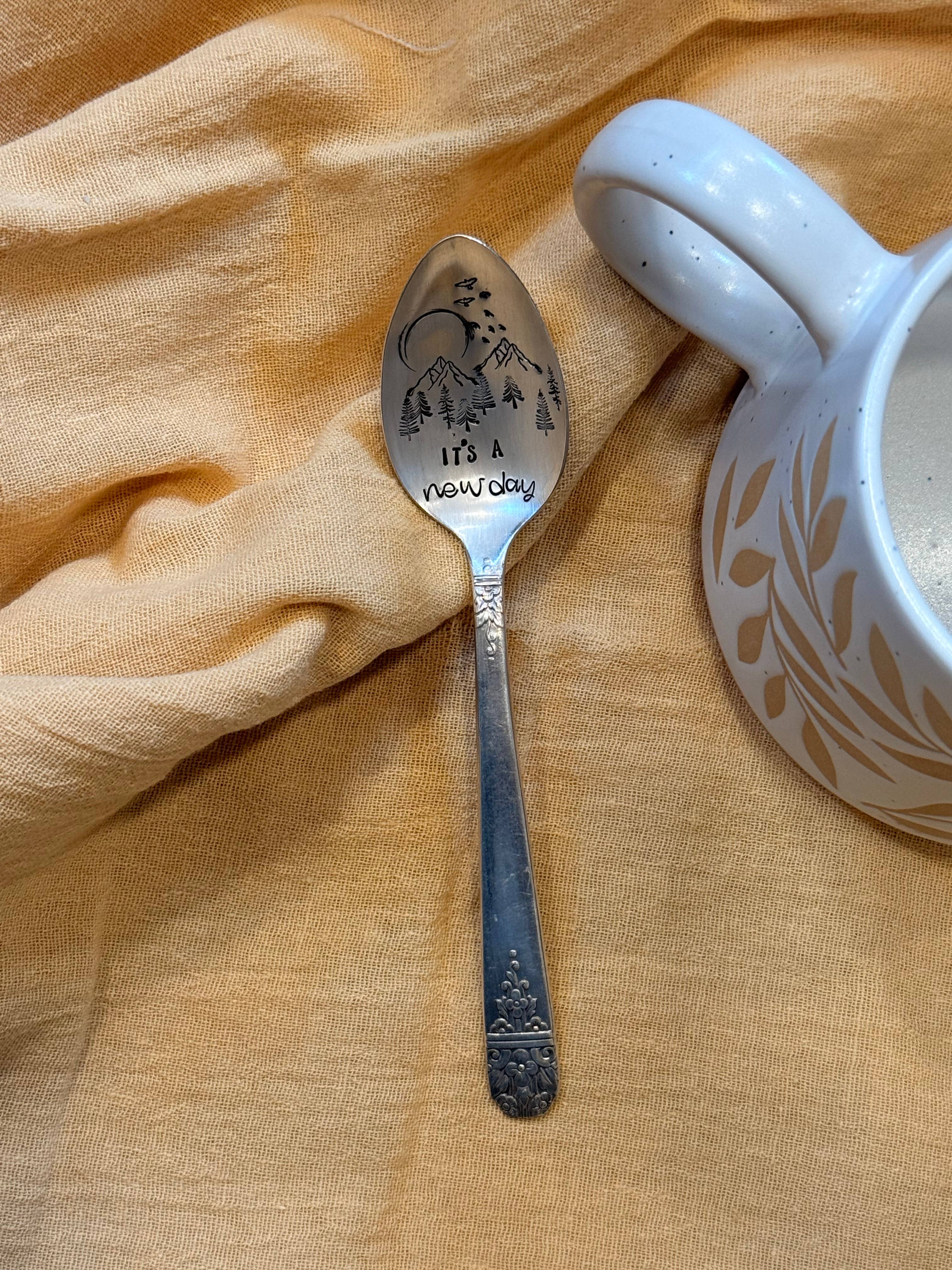 The WildSmith - Wholesale Flatware Serving Piece - Stamped Teaspoon, nature, it’s a new day!2