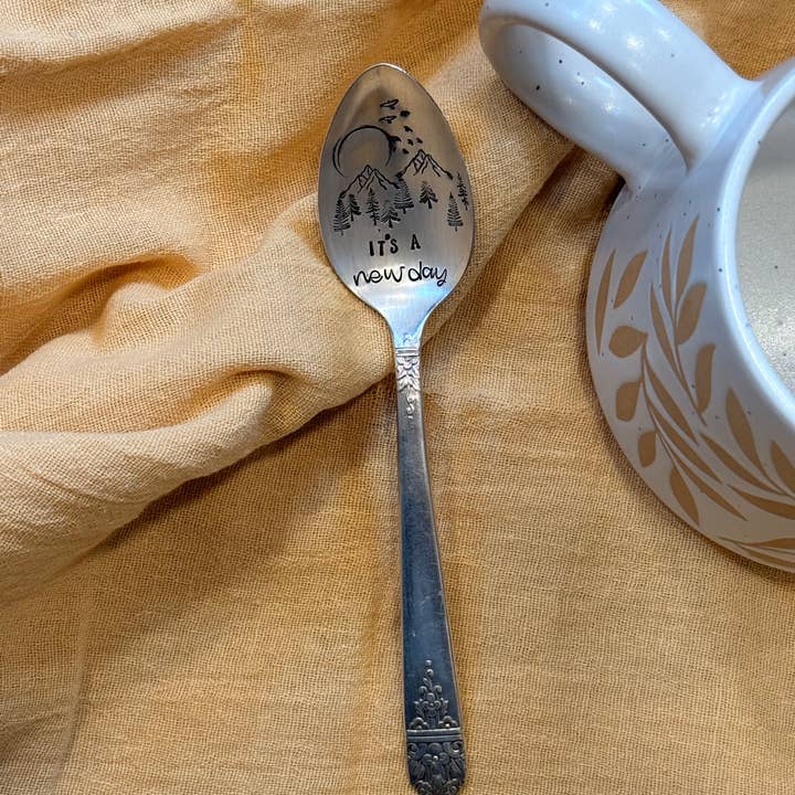The WildSmith - Wholesale Flatware Serving Piece - Stamped Teaspoon, nature, it’s a new day!2