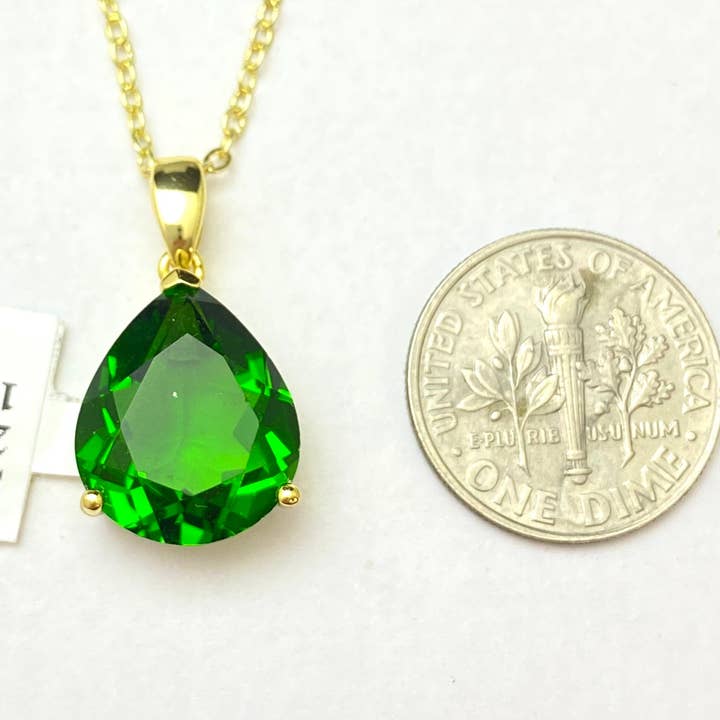 Pendentif en argent plaqué or avec hélénite classique du mont St Helens pour la vente par Twan Kee Jewelry