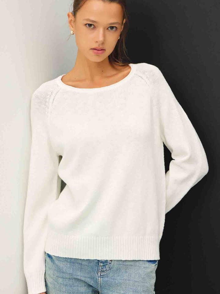RAGLAN SLEEVE SLUB PULLOVER SWEATER for wholesale by Be Cool