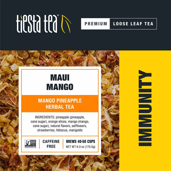 Tiesta Tea Company - Wholesale Loose Tea - Maui Mango - Mango Pineapple Herbal Tea - 5.5oz Tin/50 Cups