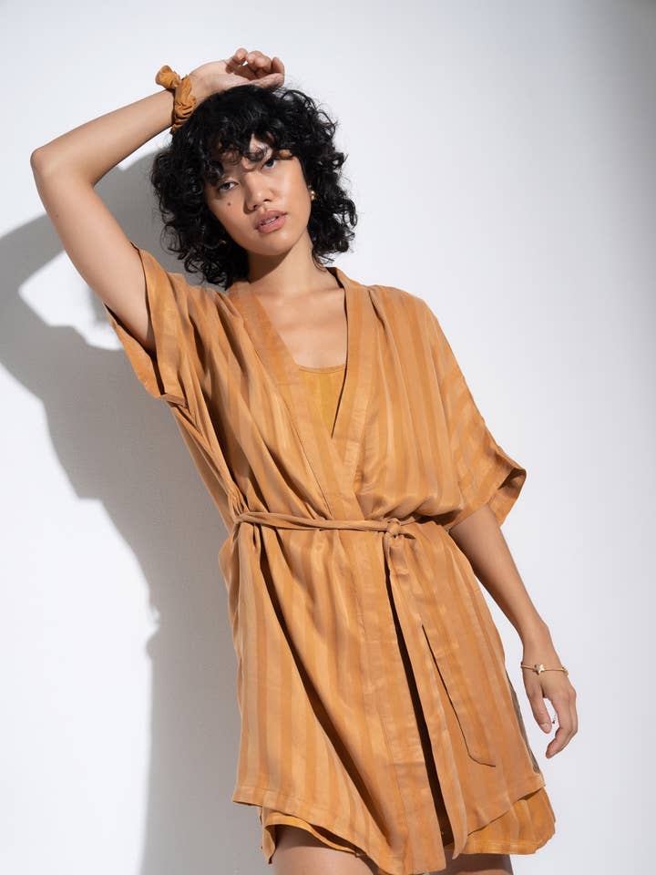 The Short Robe - Mustard for wholesale by Idle