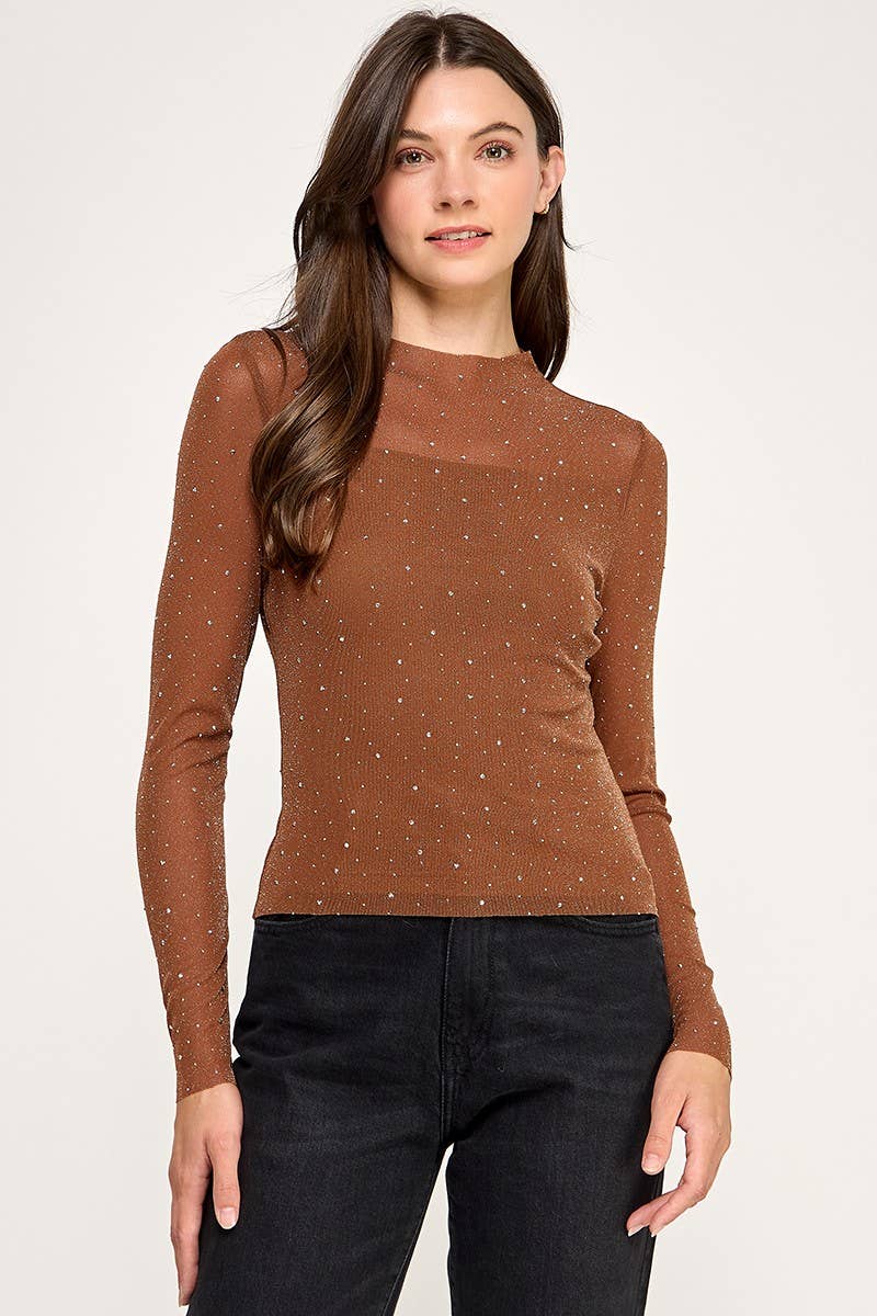 Vanilla Monkey - Wholesale Knit Top - Women's - Rhinestone Mesh Top7