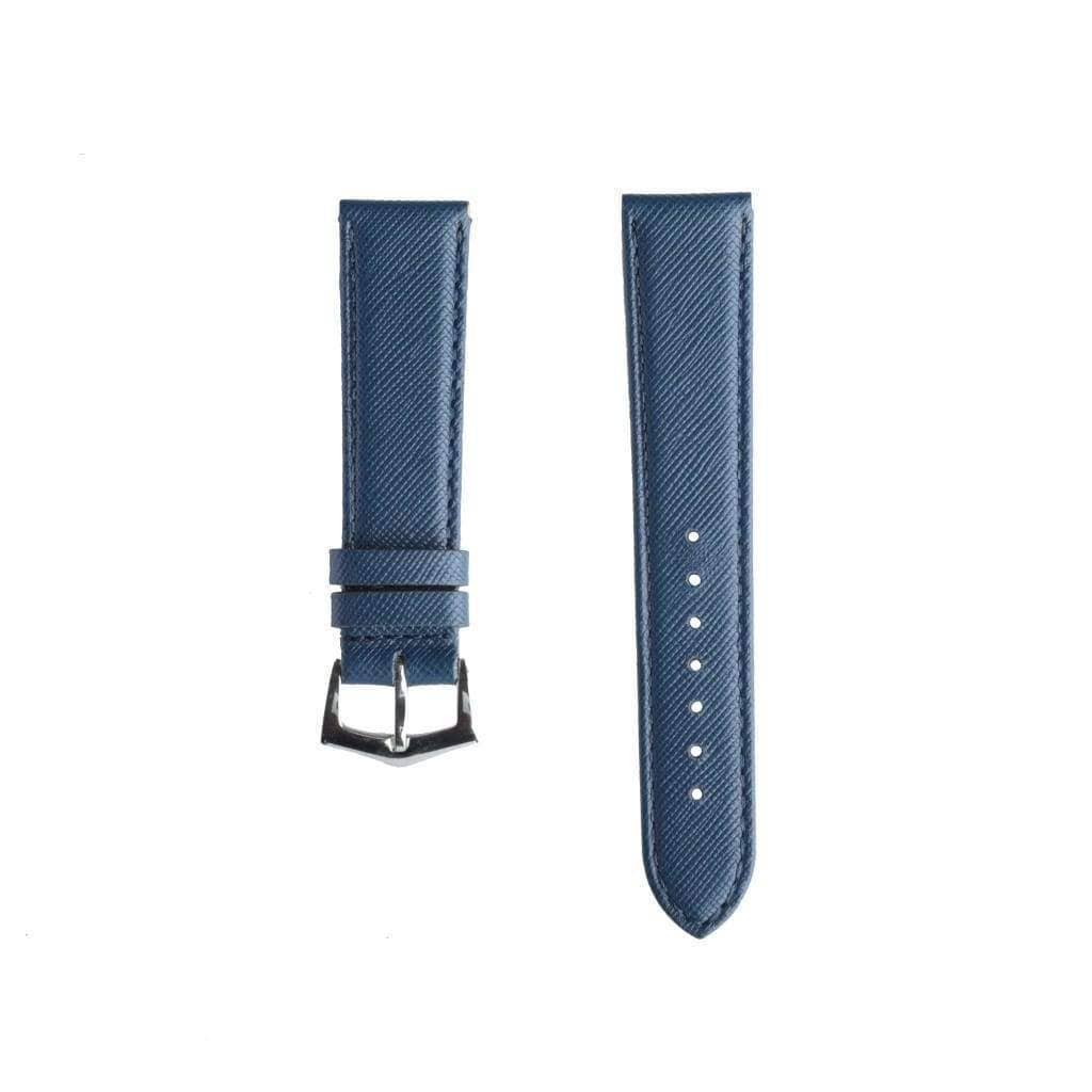 MilanoStraps - Wholesale Watch Band/Strap - Women's - Blu Saffiano Folded Edge Blu Stitches Watch Strap2