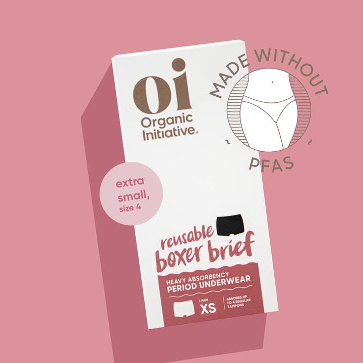 Reusable Period Boxer Brief for wholesale by Organic Initiative