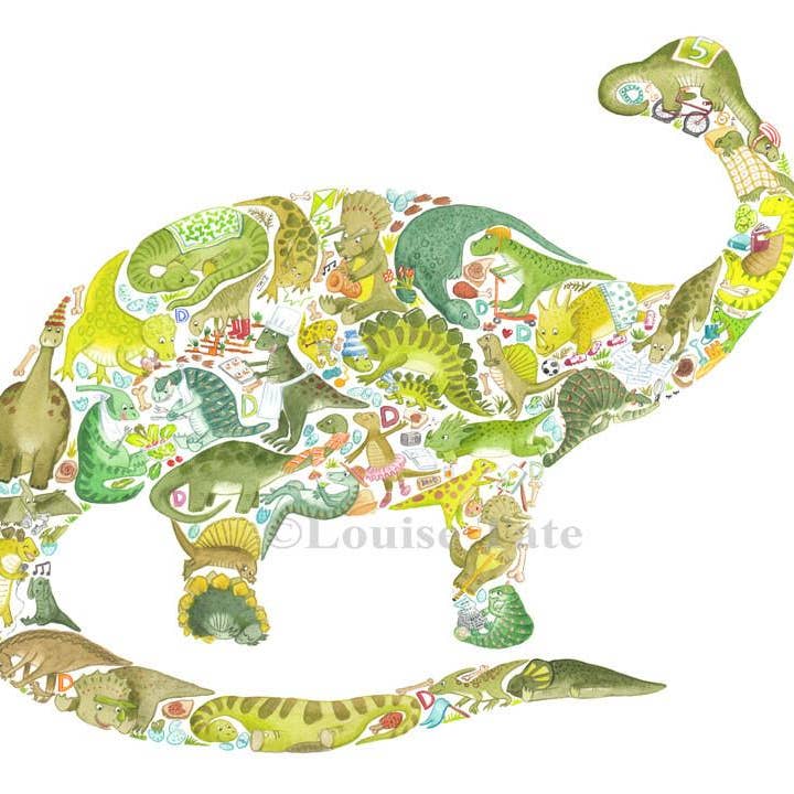 D is for Dinosaur for wholesale by Louise Tate Illustration
