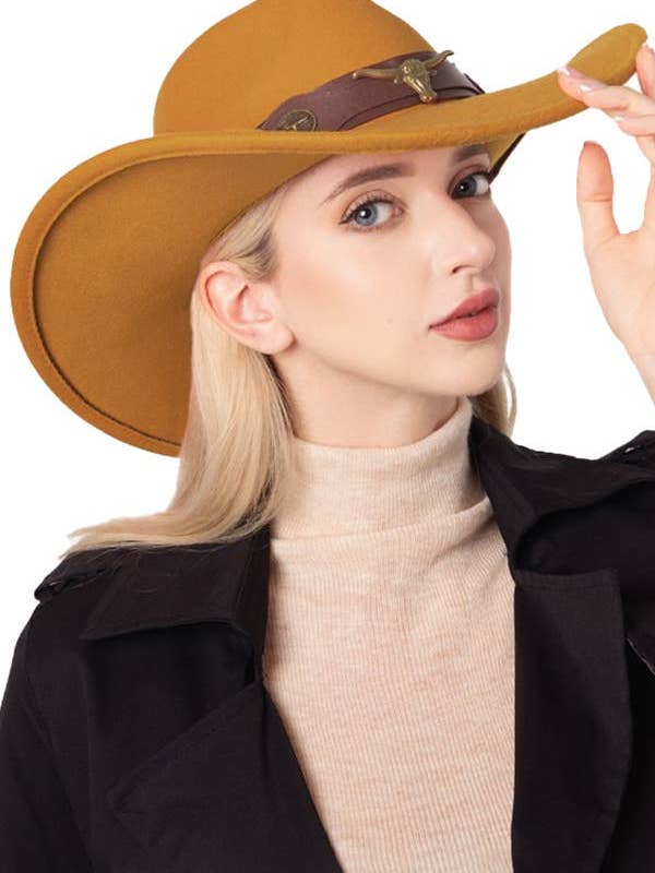 Western Yeehaw cowboyhoed met riem van Longhorn Bull Emblem voor wholesale door Cap Zone