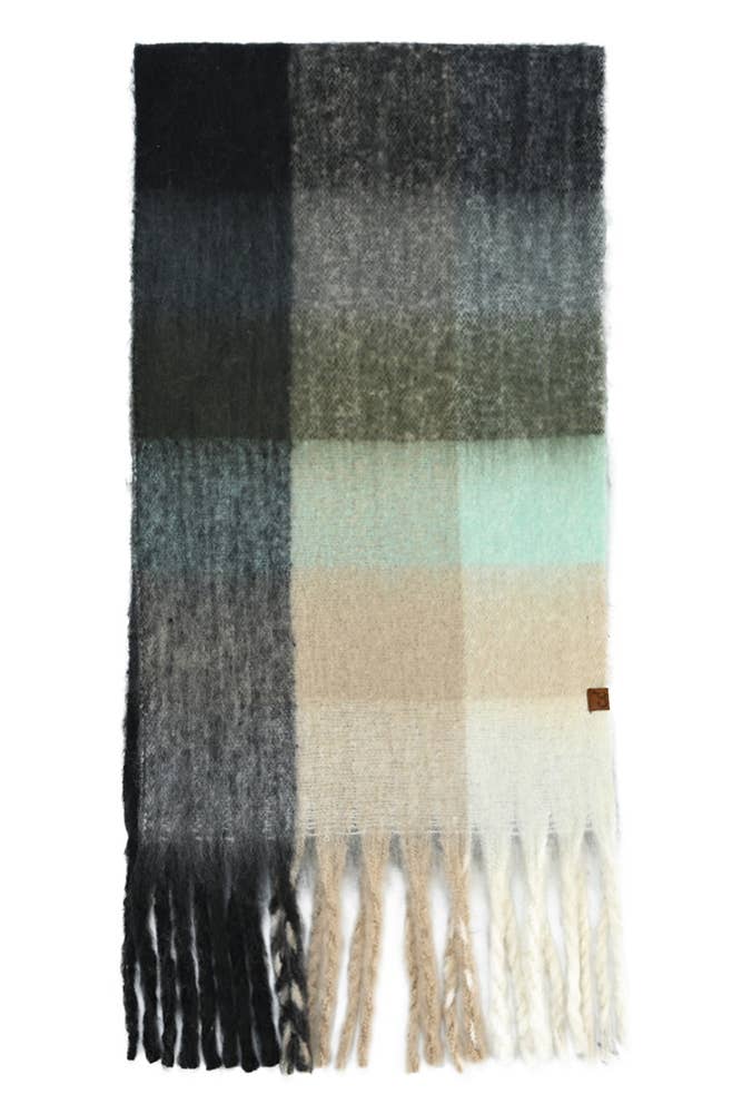 Hana - Wholesale Scarf - Women's - C.C Multi Color Block Plaid Check Pattern Woven Winter Scarf28