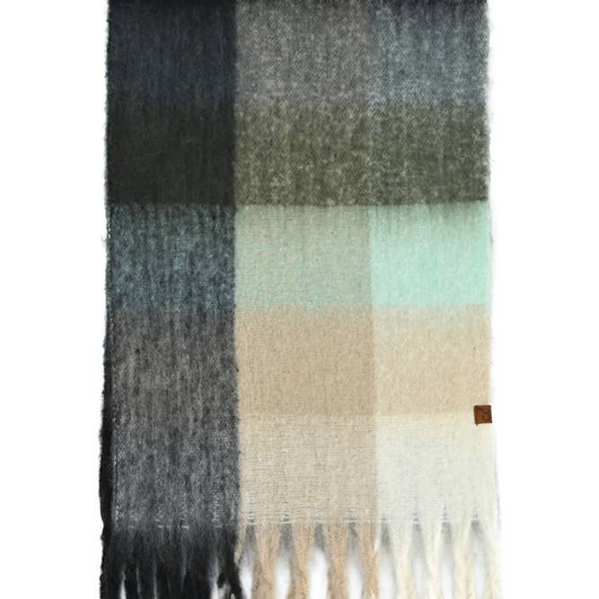 Hana - Wholesale Scarf - Women's - C.C Multi Color Block Plaid Check Pattern Woven Winter Scarf28