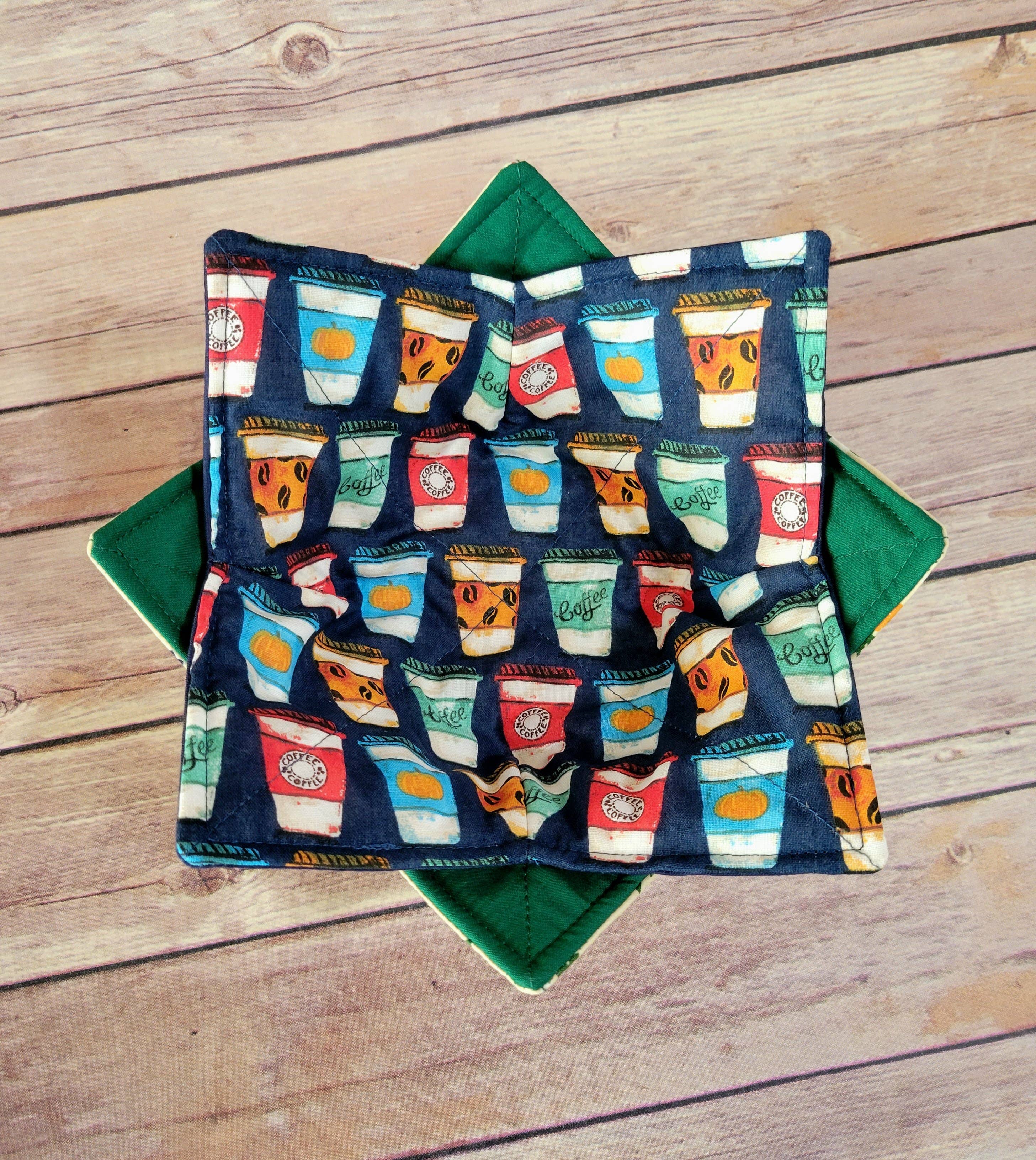 Burpie Bibs Boutique - Wholesale Oven Mitt/Pot Holder - Coffee Cups Bowl Cozy Hot Pad, Latte Cups Padded Bowl Holder2