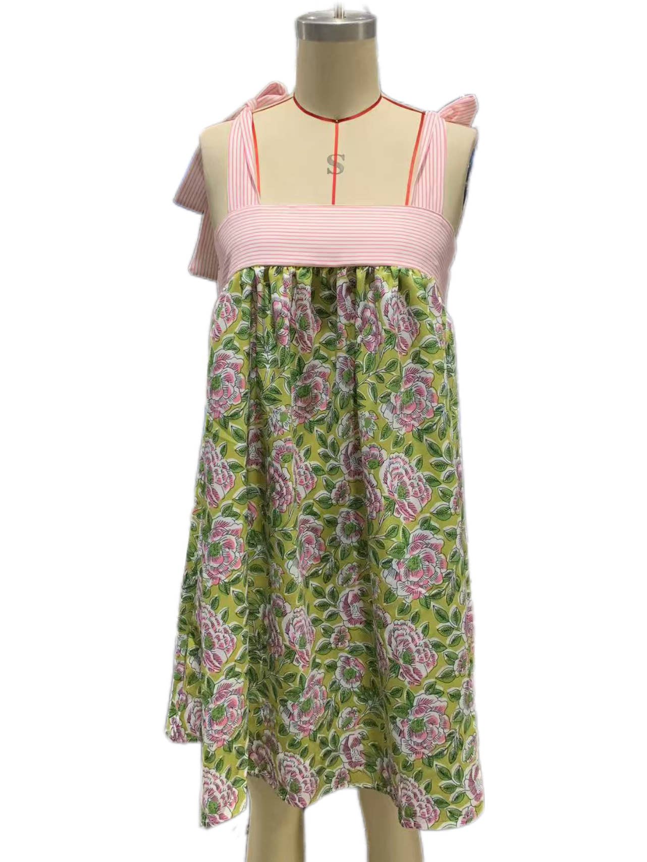 Rosa Clothing - Wholesale Dress - Women's - 2025 Odette floral sleeveless tie shoulder straps mini dress2