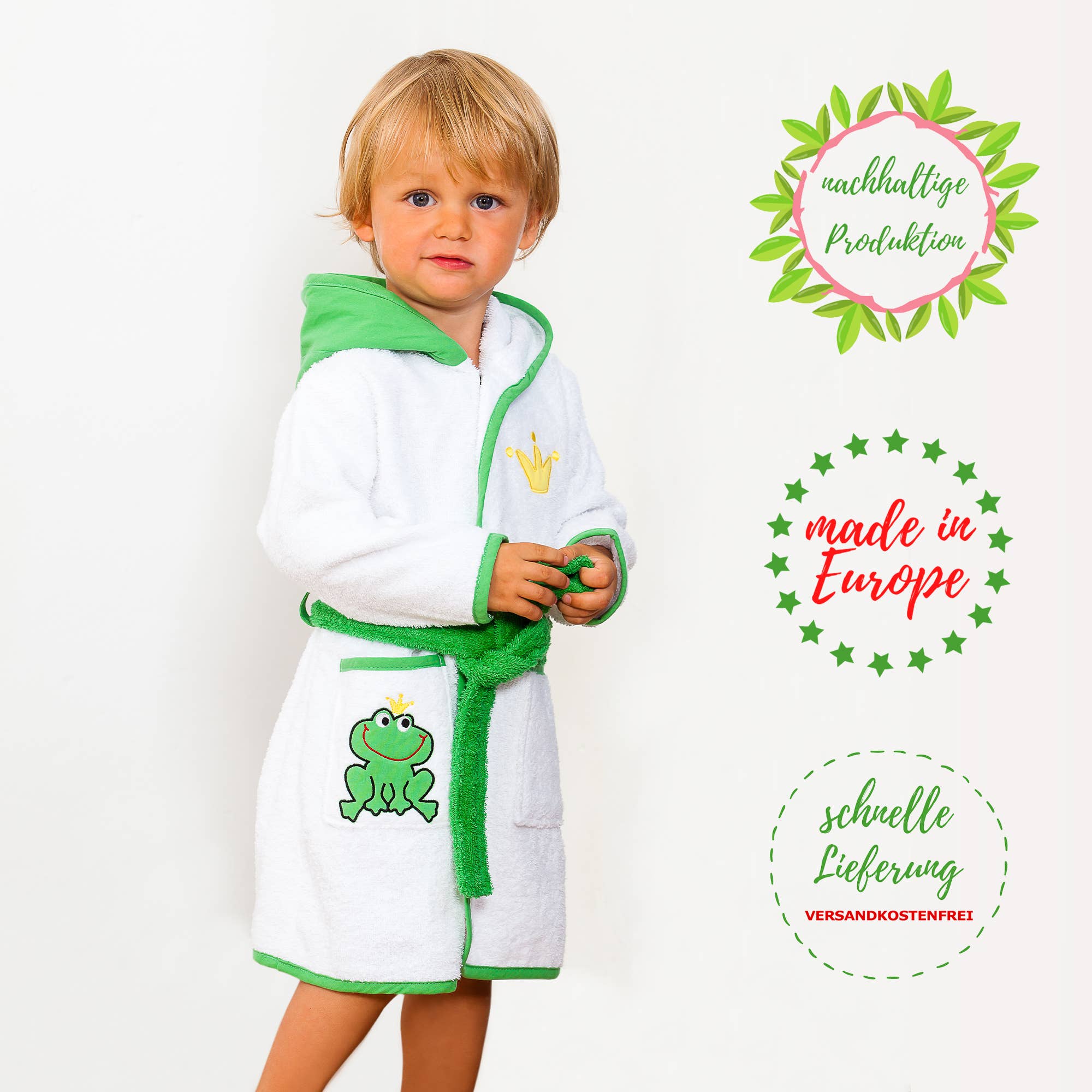 Smithy by Dagmar Nelk – Engroshandel Håndklæde med hætte - Børn og baby – Hættehåndklæde Frøprins, 100 x 1005