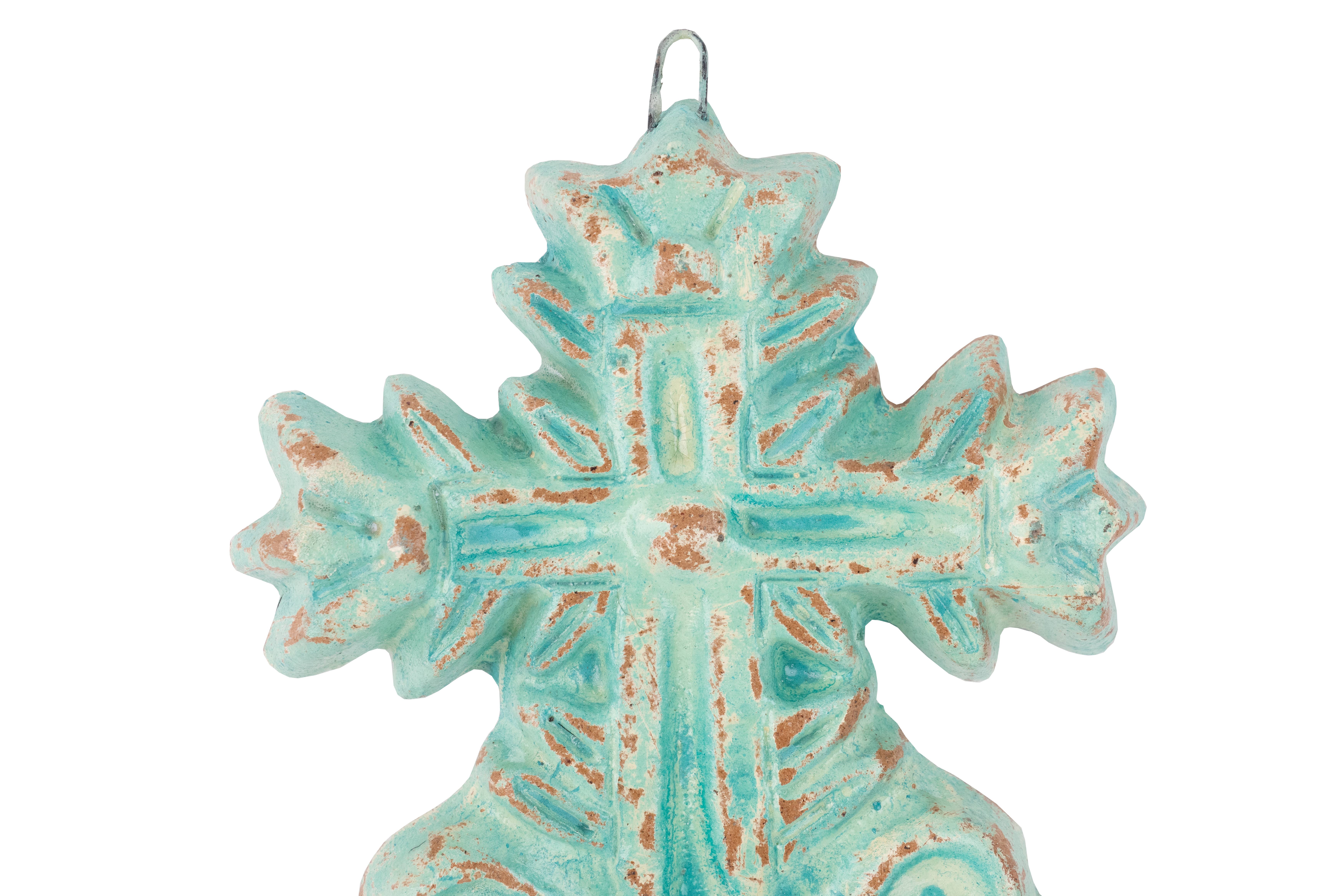 My Amigos Imports – wholesale Wall cross – Corpus Clay Heart with Cross-7.5x13 in-Handmade-3 Colors2
