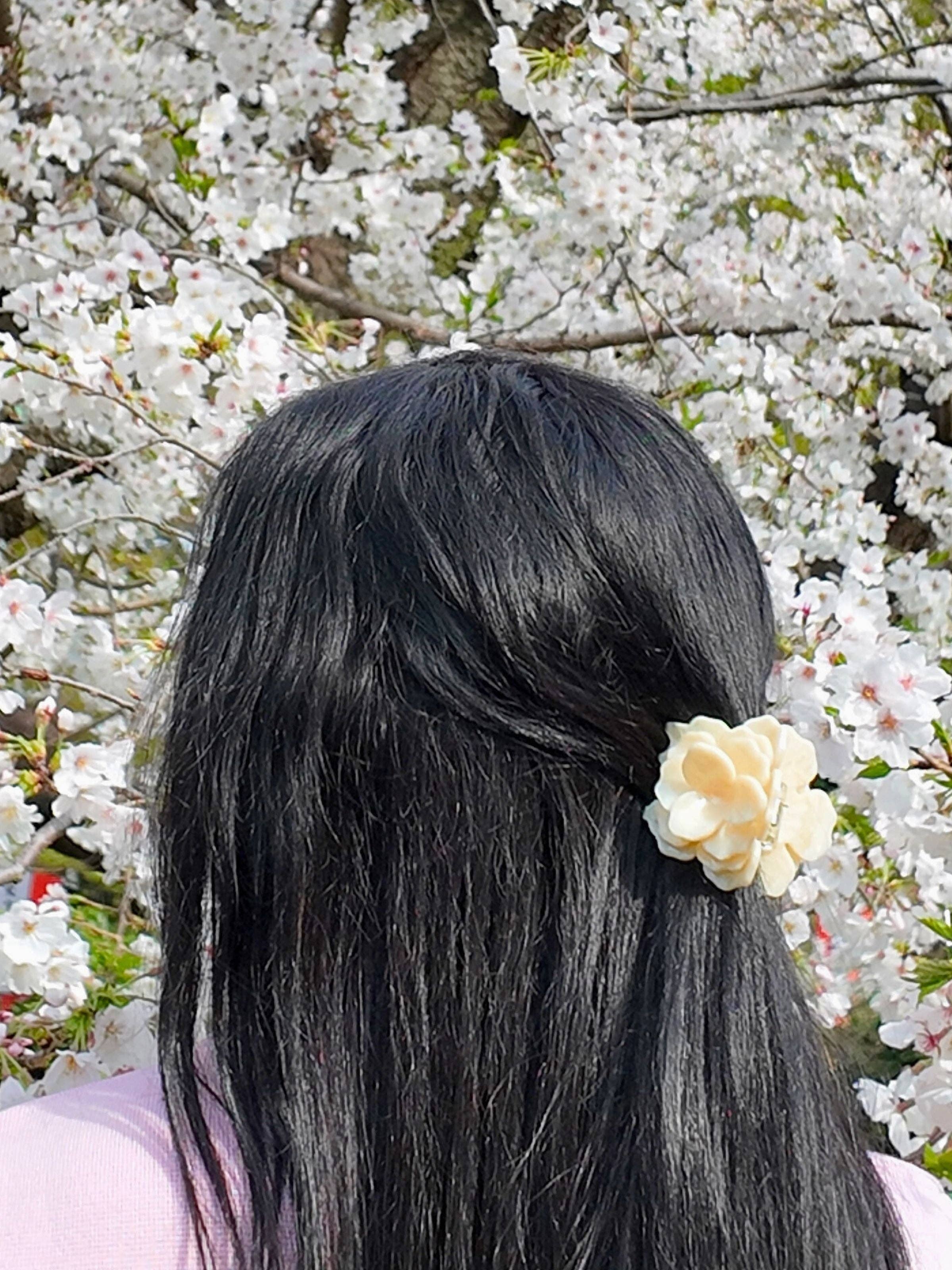 Solar Eclipse - Wholesale Hair Clip - Women's - Handmade Origami Gardenia Flower Claw Hair Clip15