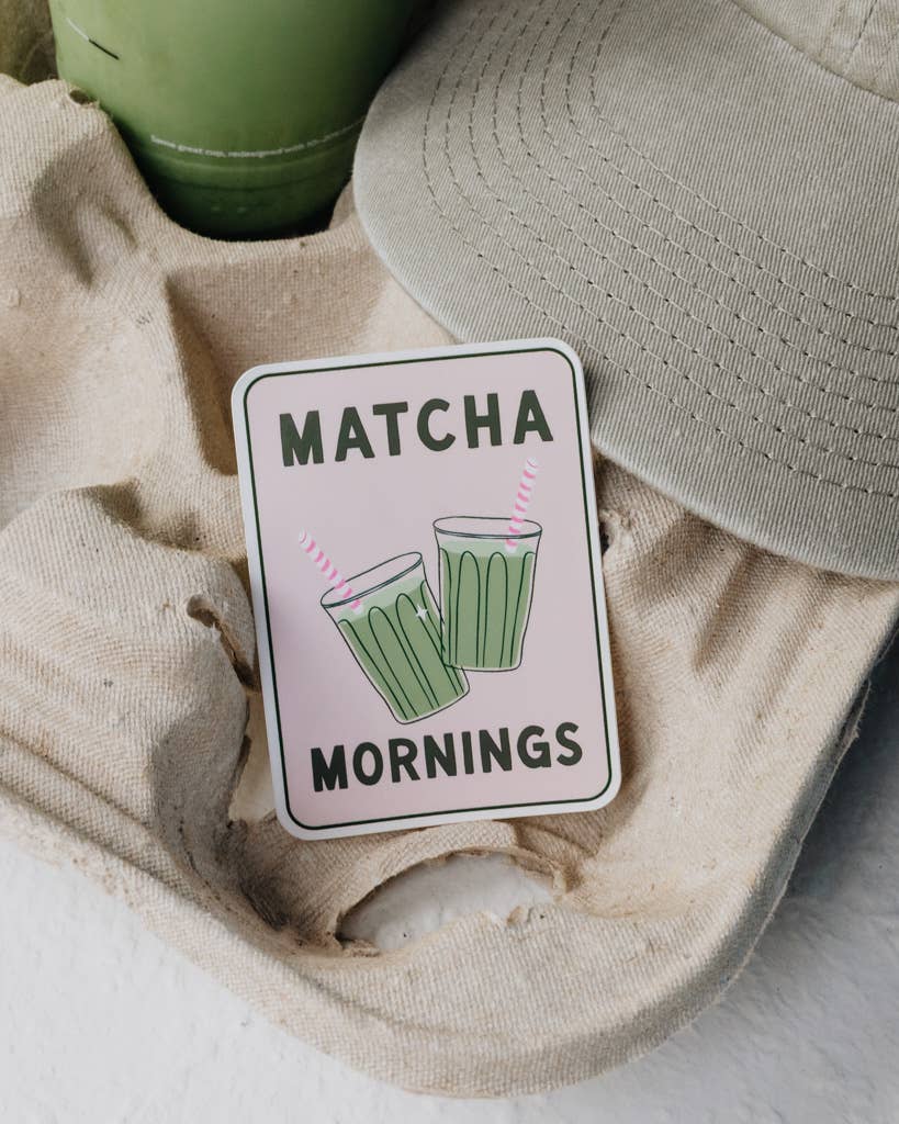 Crowned Free - Wholesale Sticker - Matcha Mornings Decal   2