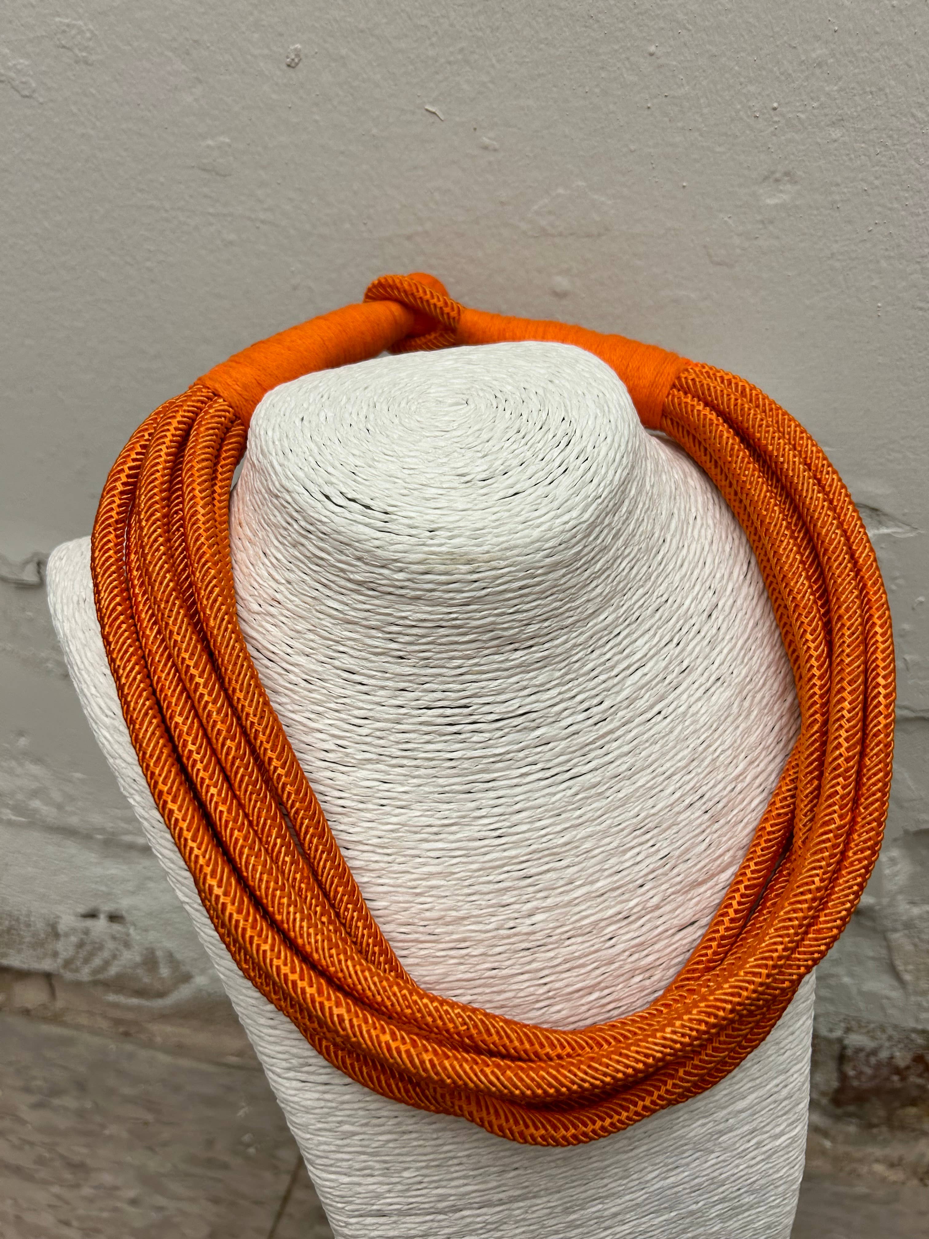 TWO FORTY TWO - Wholesale Woven Necklace - "Original" Slub 8-Strand Necklace (orange)