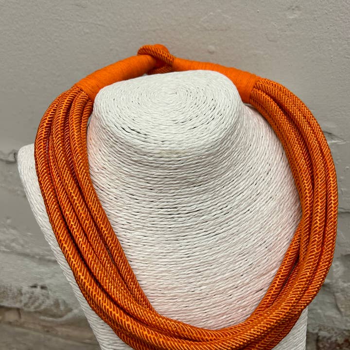 TWO FORTY TWO - Wholesale Woven Necklace - "Original" Slub 8-Strand Necklace (orange)0