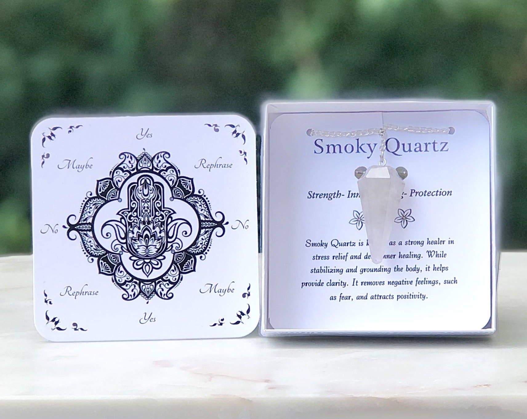Mindful Intentions® - Wholesale Meditation Supplies - Smoky Quartz Pendulum with Pendulum Board & Instructions3