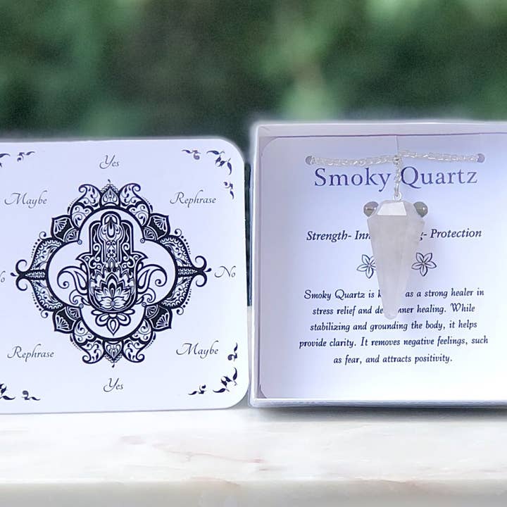 Mindful Intentions® - Wholesale Meditation Supplies - Smoky Quartz Pendulum with Pendulum Board & Instructions3