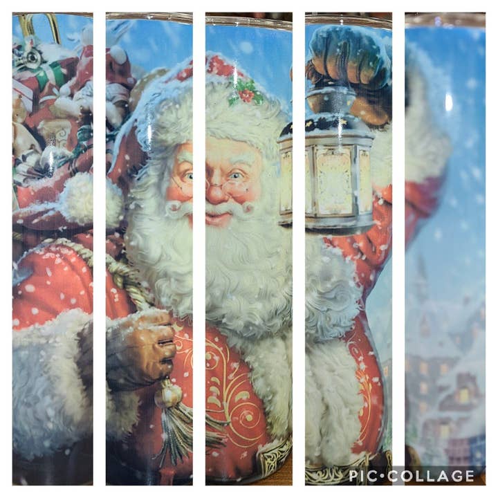 Santa Claus 20oz Sublimation Skinny Tumbler for wholesale by Unique Custom Tumblers by Ashley