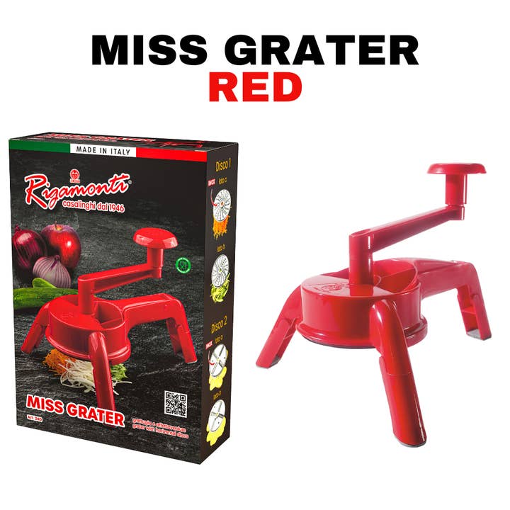 Art. 240 MISS GRATER 2 discs 4 styles of cut grater - RED for wholesale by Rigamonti Pietro & Figli srl