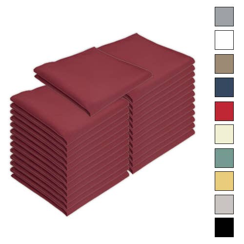 Arkwright Home - Wholesale Dinner & Cloth Napkin - 25 Pack of Poly Spun Solid Cloth Dinner Napkins - 20 x 20 in26