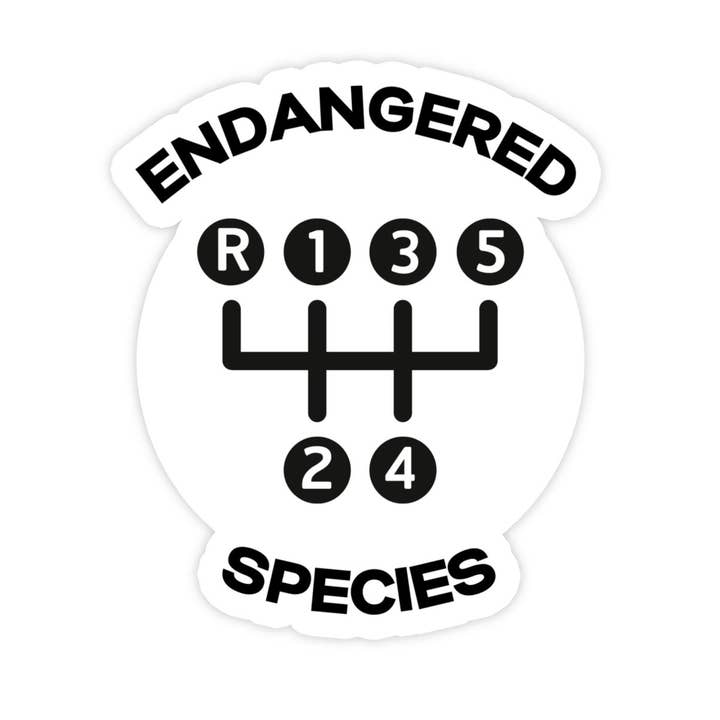 Sticker Bull - Wholesale Sticker - Endangered Species Five Speed Manual Car Waterproof Vinyl Sticker Decal for Car, Waterbottle and, Laptop