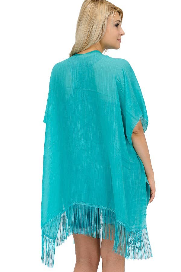 Cap Zone - Wholesale Kimono - Women's - Solid Chiffon Cover Up Kimono14