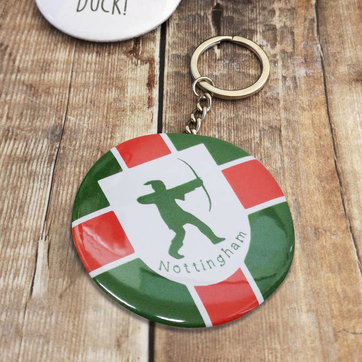 Nottinghamshire Flag Bottle Opener Keyring for wholesale by Dukki Gifts