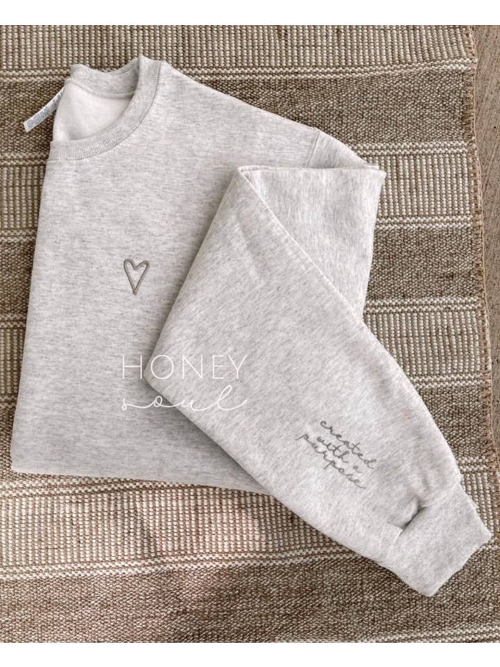Honey Soul LLC - Wholesale Sweatshirt - Women's - Created With A Purpose Embroidered Sweatshirt