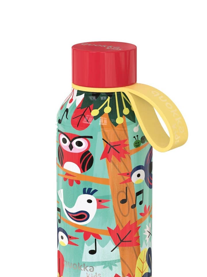 QUOKKA KIDS EDELSTAHLFLASCHE SOLID MIT HÄNGER 330 ML für den Großhandel von QUOKKA
