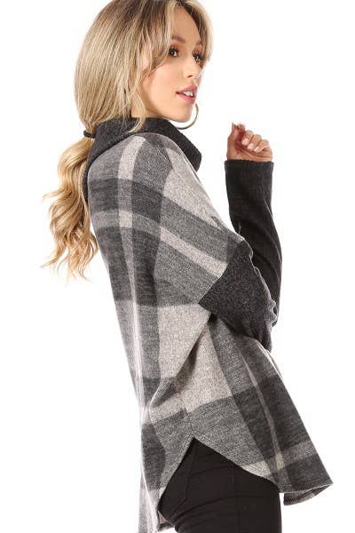 Chris & Carol Apparel - Wholesale Tunic - Women's - X211308T-PLAID PLUS SIZE TOP4